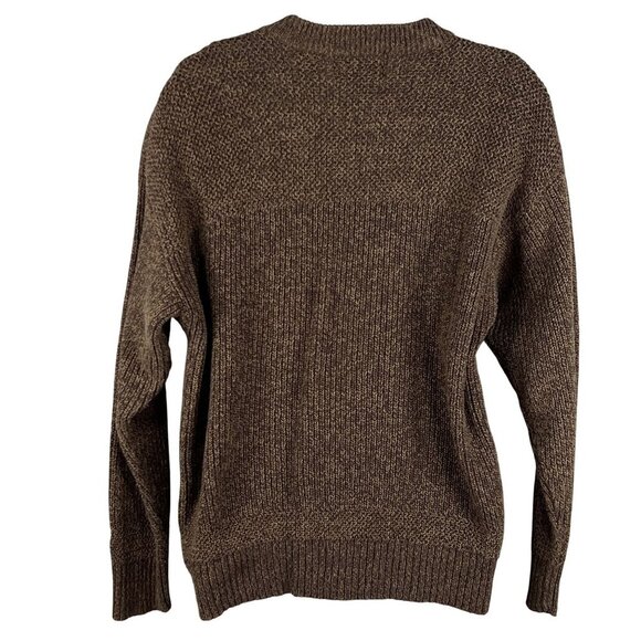 VTG Redhead Mens L Textured Henley Sweater Chocolate Heavyweight Chunky Timeless - Picture 2 of 16